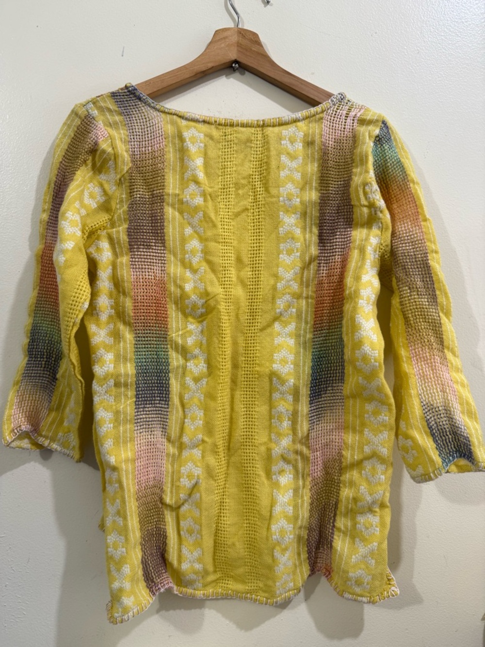 STARING Yellow Knit Floral-Stripe V-Neck Tunic - Picture 5 of 5